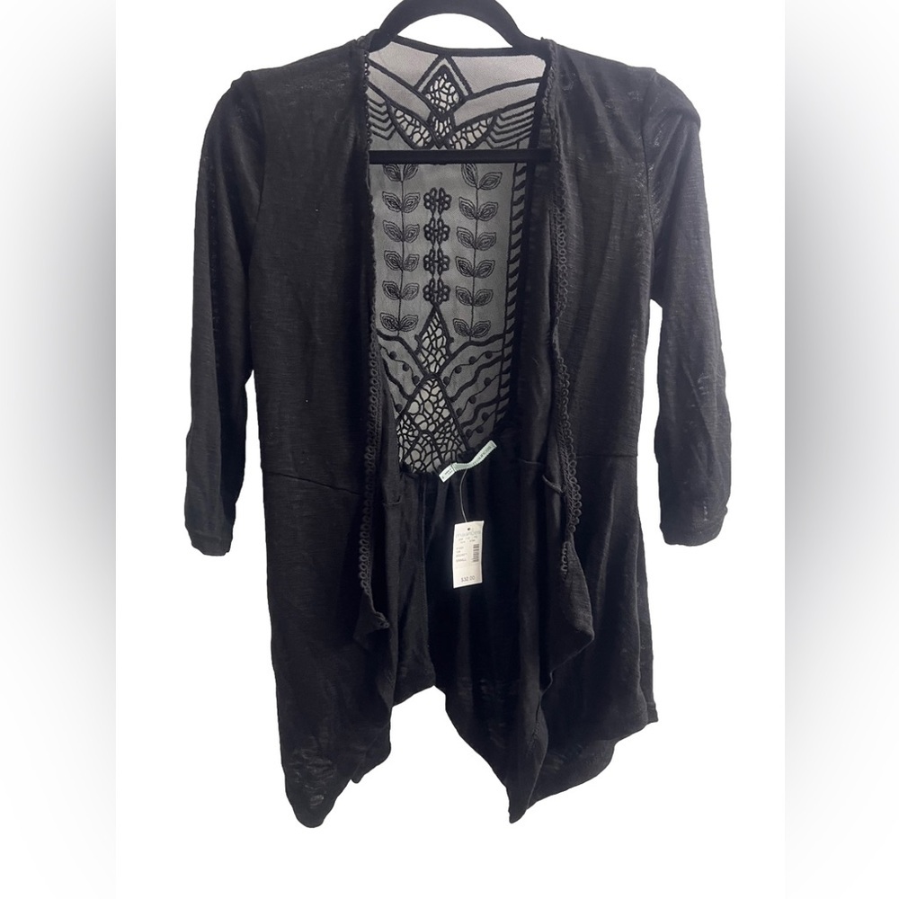 NWT Maurice’s Black Lace Over Shirt 3/4 Sleeve S - Picture 8 of 8